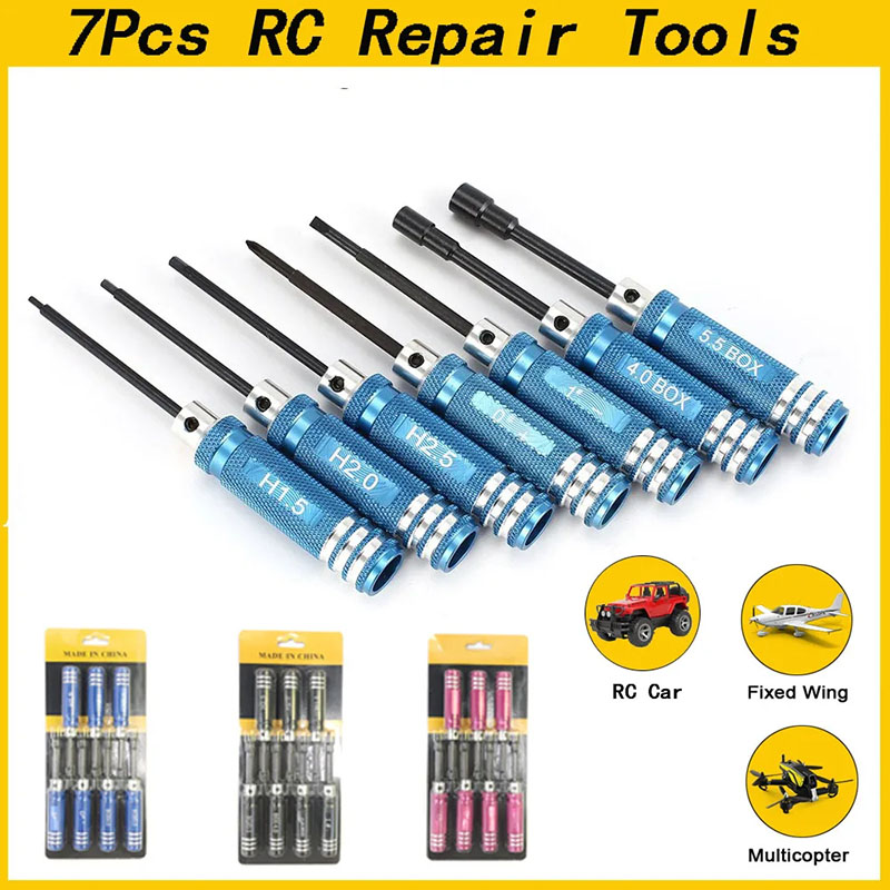 Rc Helicopter Tool Kit - Juego de 7 Destornilladores Hexagonales RC