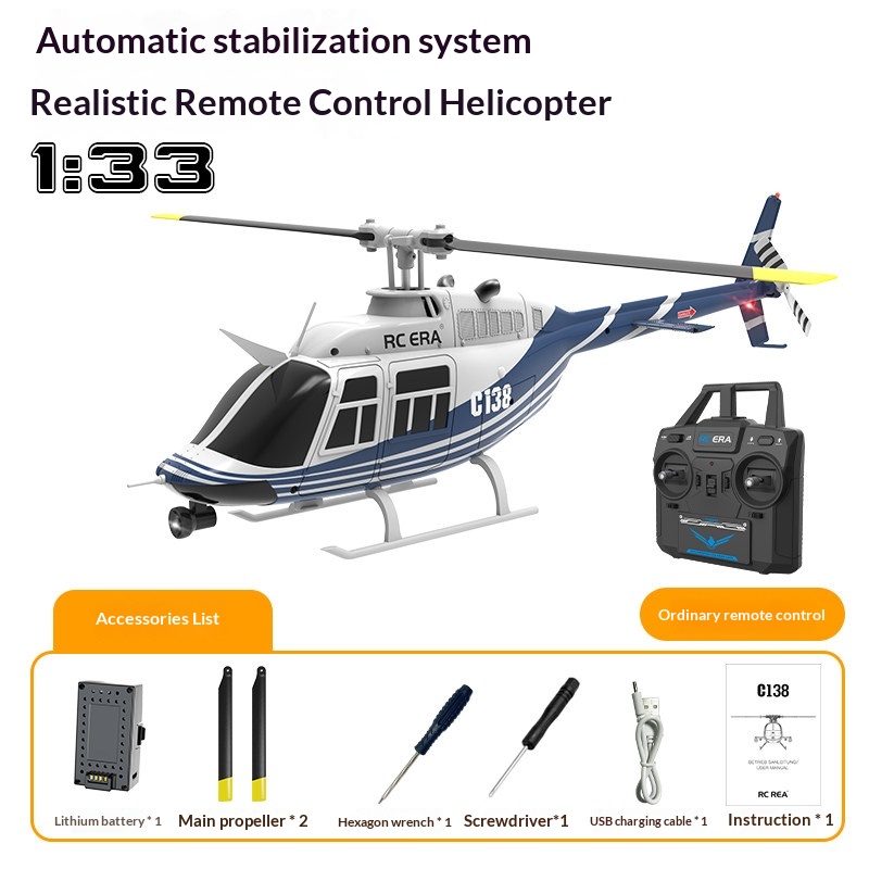 Rc Helicopter Single Rotor - Helicóptero RC Bell 206 Rc Era