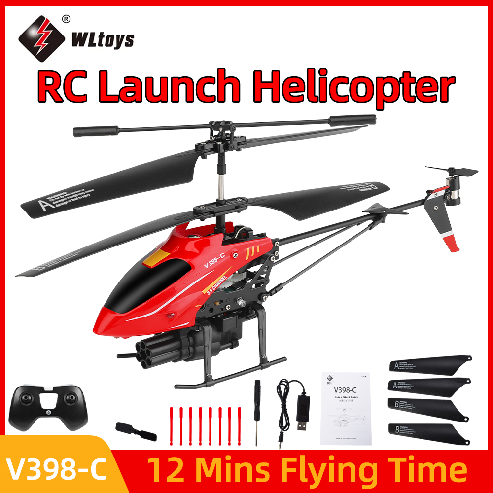 Rc Helicopter Gyro - Wltoys RC helicóptero V398-C avión lanzamiento