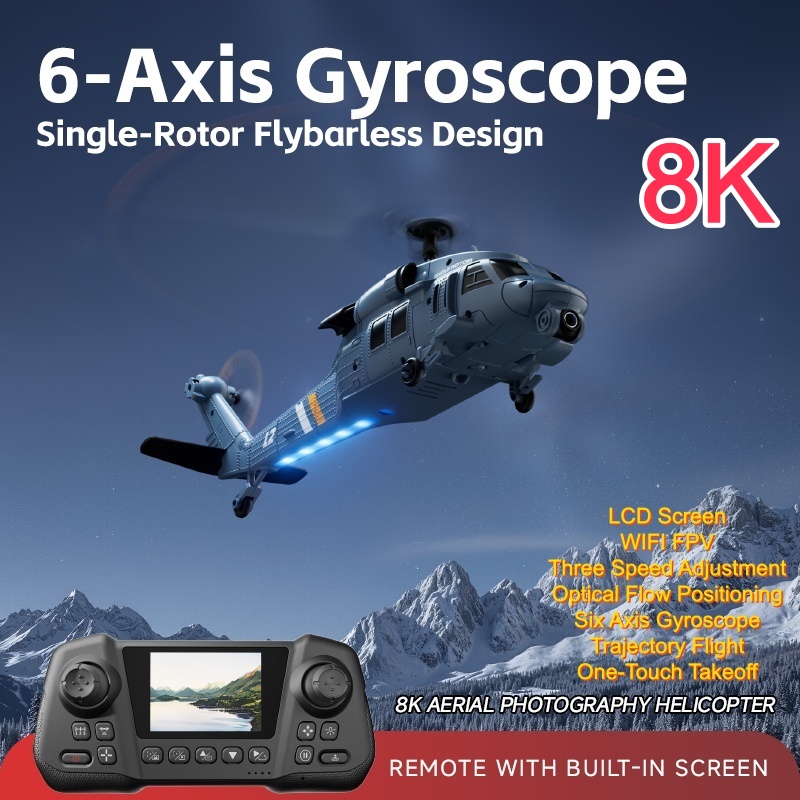 Rc Helicopter Single Rotor - Helicóptero Militar a Control Remoto con