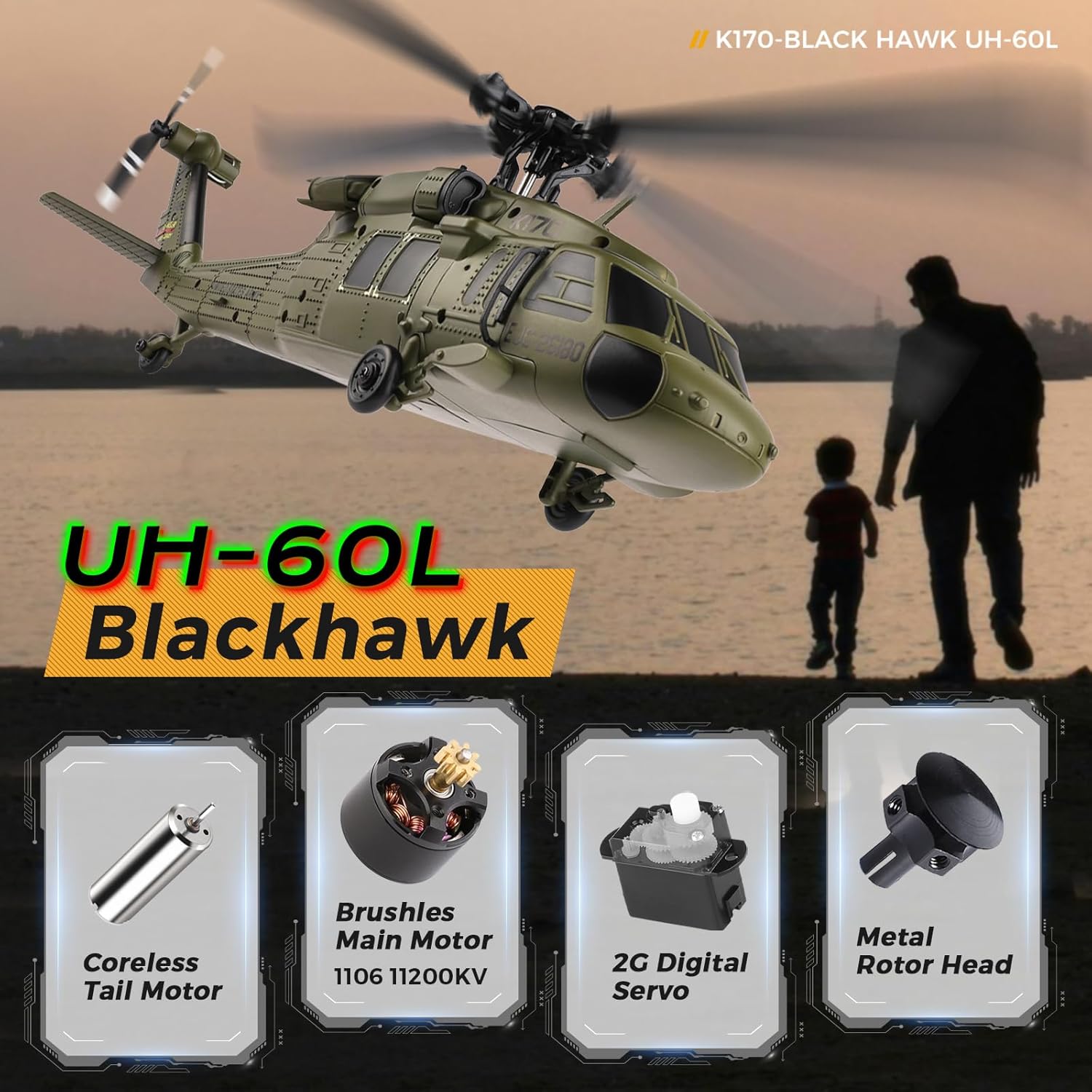 WLtoys K170 Helicóptero RC sin - Rc Helicopter Gyro reseña y precio