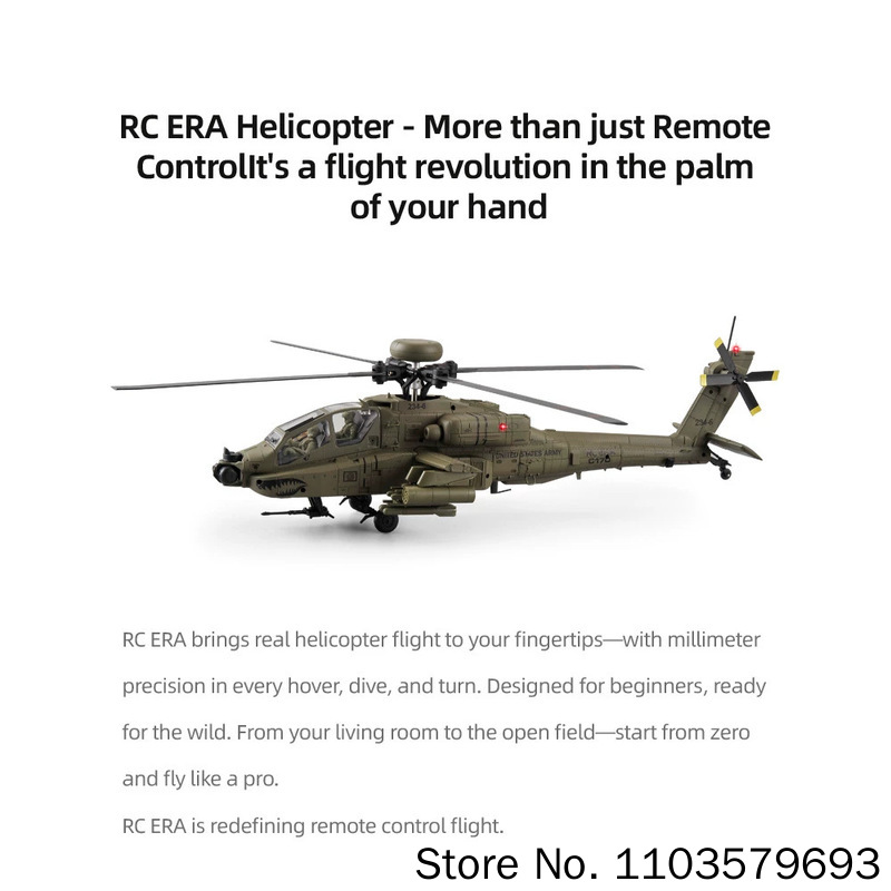Helicóptero RC Era RC Ah 64d A - Rc Helicopter Single Rotor reseña y precio